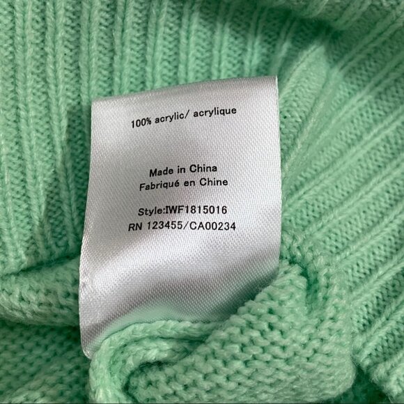ISAAC Mizrahi💚Crew Neck Green Knit Ling Sleeve Sweater Size L - Picture 9 of 10